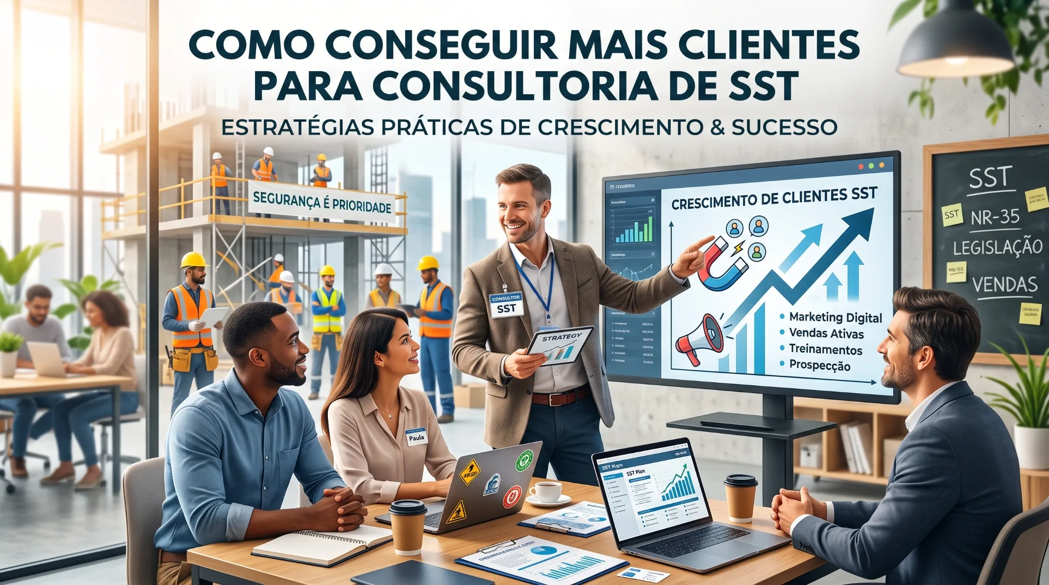 Como conseguir mais clientes para consultoria de SST com marketing digital, SEO, AEO, GEO e CRM
