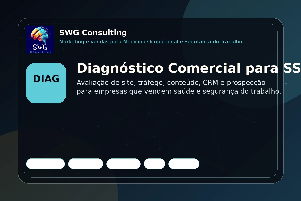 Diagnóstico comercial para empresa de medicina ocupacional ou segurança do trabalho melhorar site, tráfego, CRM e prospecção