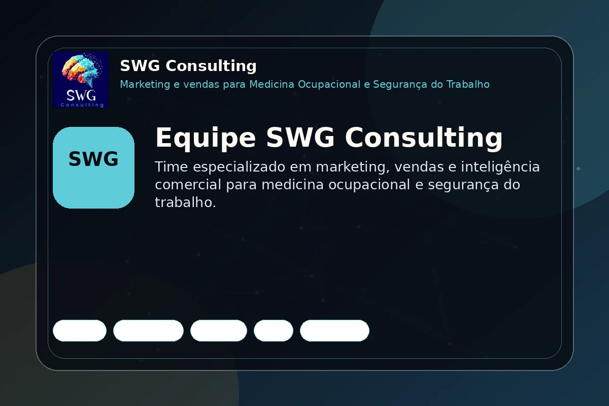 Equipe SWG Consulting especializada em marketing, vendas e inteligência comercial para medicina ocupacional e segurança do trabalho